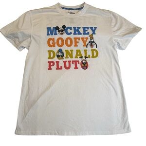 Disney White Tee with Mickey & Friends Print